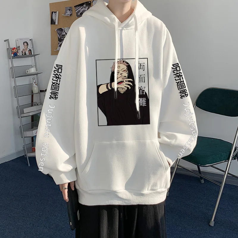 

Mens Clothes Hoodie Casual Pullovers Hoodies Sweatshirts Funny Anime Jujutsu Kaisen Ryomen Sukuna Print Cool Hoodie Anime Top