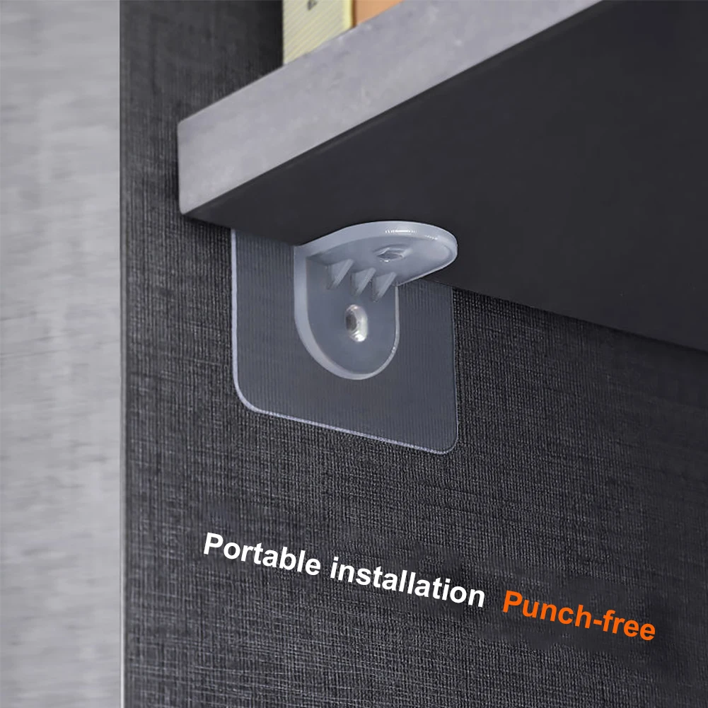 

Adhesive Shelf Support Pegs Drill Free Nail Instead Holders Closet Cabinet Shelf Support Clips Wall Hangers 7*7cm