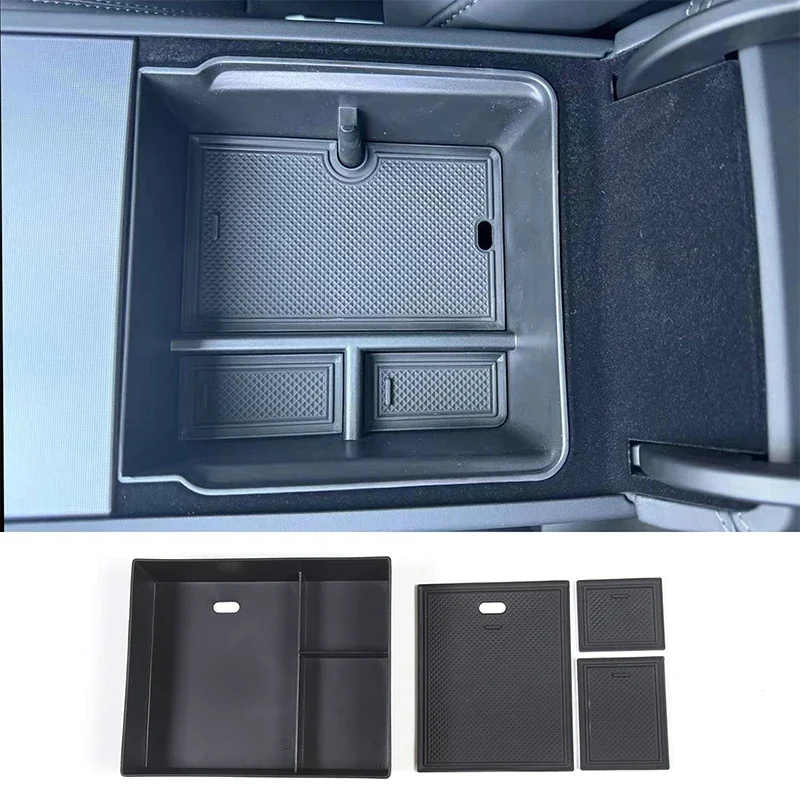

For Tesla Model 3 2023-2024 ABS black car styling car center console armrest storage box organizer car interior accessories