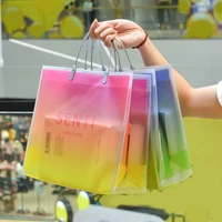 shopping pouch tote bag storage bag clothing bags shopping bags eco bags handbag reusable transparent waterproof pp gift pouch