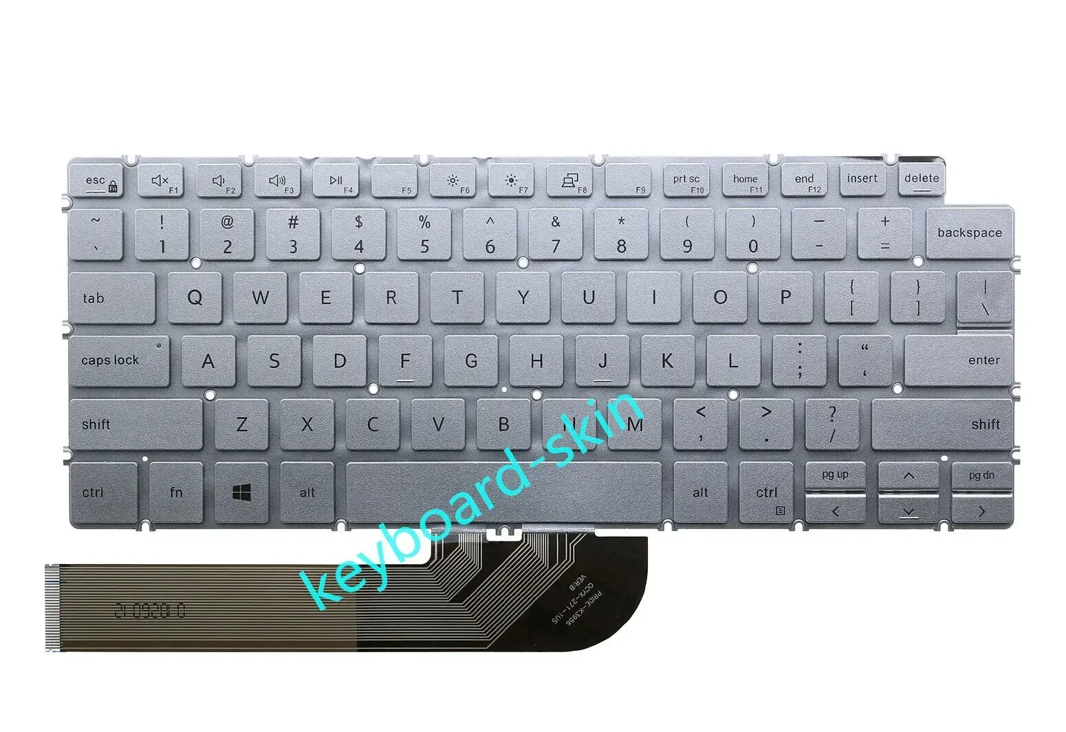 Серебристая клавиатура для Dell Inspiron без подсветки
