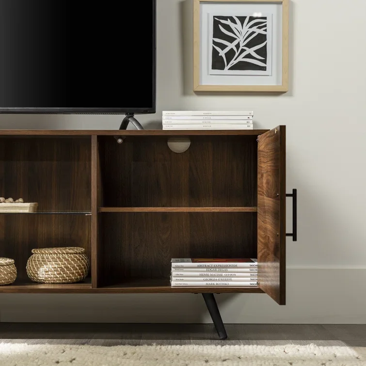 Фото Телевесное телевизочное управление Mit 2: Türen Entertain Ment Center Mit Offenem Regal Konsolen Tisch Mit Stauraum Für Wohnzimmer Schrank TV-Tisc №4