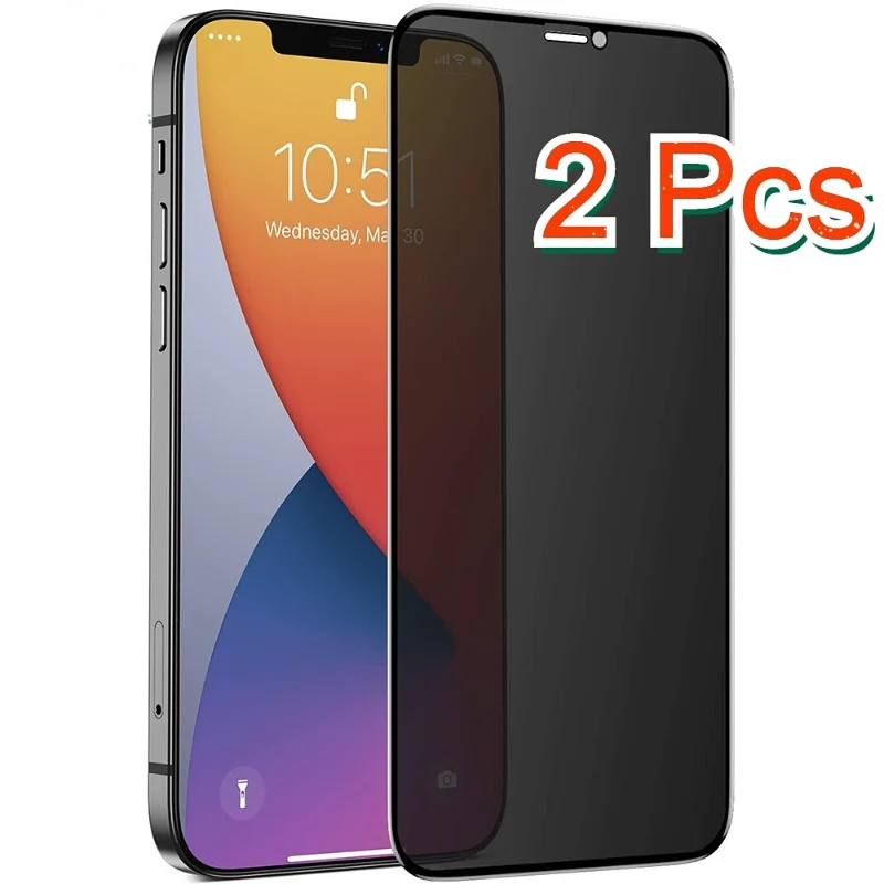 

2 шт. антишпионское закаленное стекло для iPhone 13 12 11 Pro Promax X XS XR MAX 8 7 6 6S Plus Mini 2021 SE 2020 защита для экрана