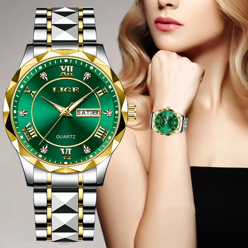 LIGE 2024 новые спортивные водонепроницаемые женские кварцевые наручные часы лучший