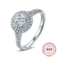 real s925 sterling silver color fl diamond ring for women fine anillos de bizuteria wedding silver 925 jewelry diamond rings