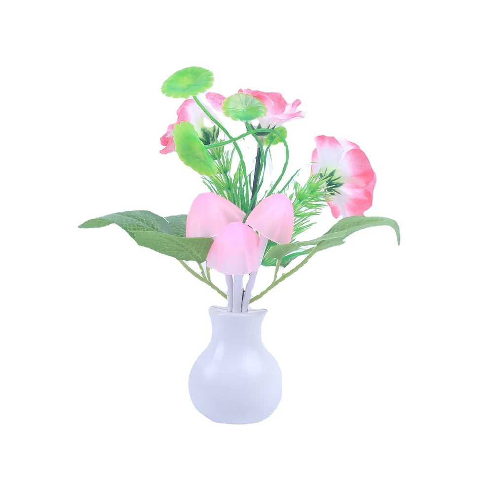 

Светящийся в темноте разноцветный цветочный светильник-розетка, цветочный фотосветильник в виде гриба, лампа для украшения дома, спальни (вилка стандарта США)