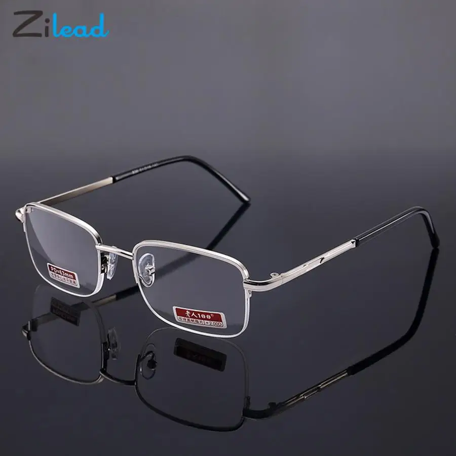 

Zilead Men Women Metal Reading Eyeglasses Frame Vintage Glass HD Presbyopic Optical Glasses Unisex Reader Spectacles +1.0+4.0