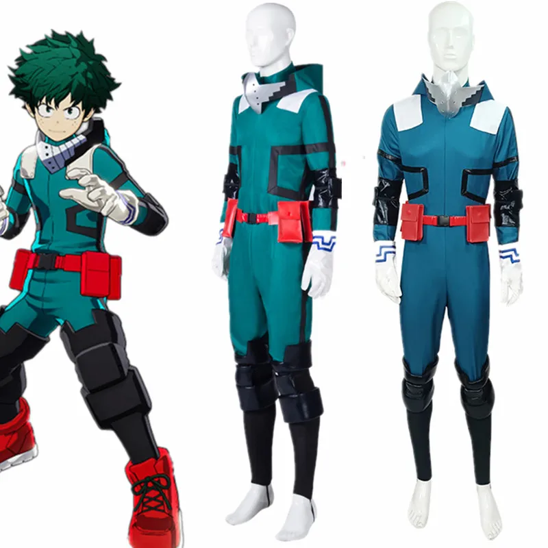 

Anime My Hero Academia Midoriya Izuku Cosplay Costume Aldult Unisex Jumpsuits Accessories Combat Uniform Halloween Suit