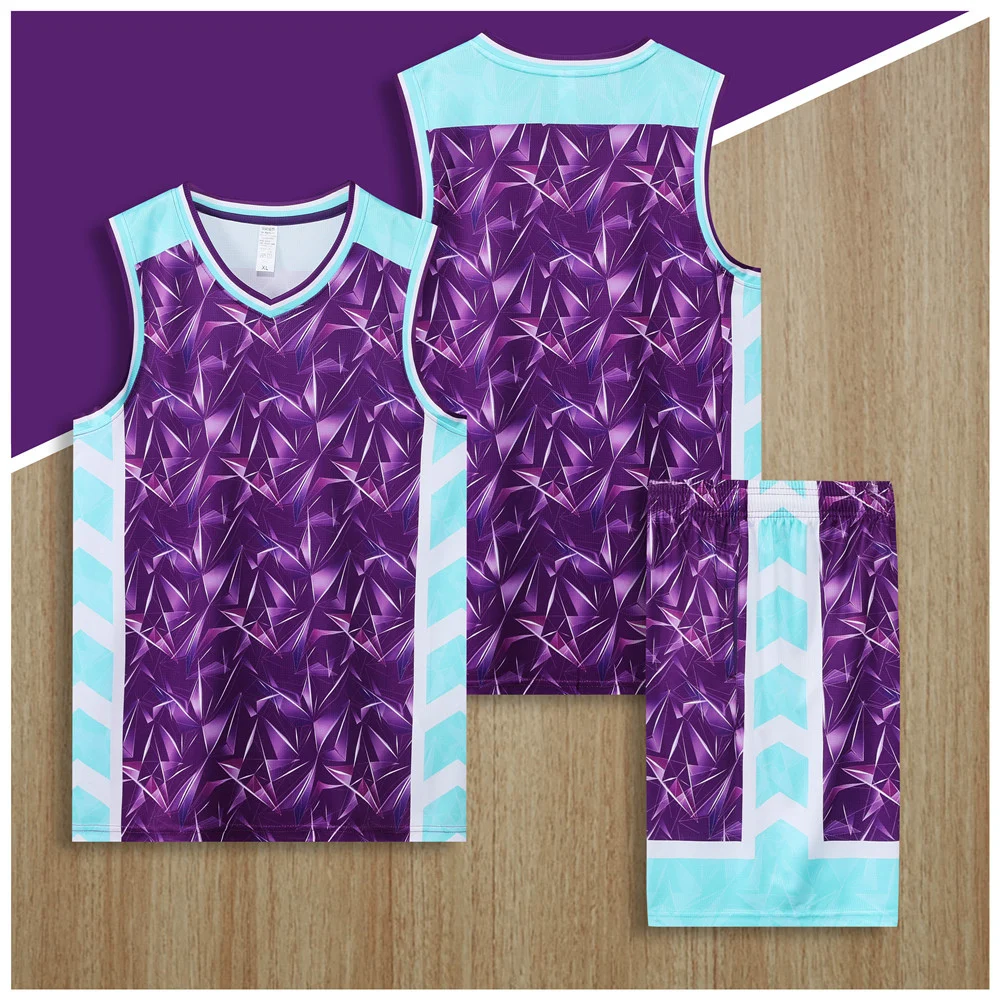 Summer New Adult Youth Training Basketball Set Xs-5Xl Custom College Team Basketball Set Breathable Sports Quick Drying Jersey