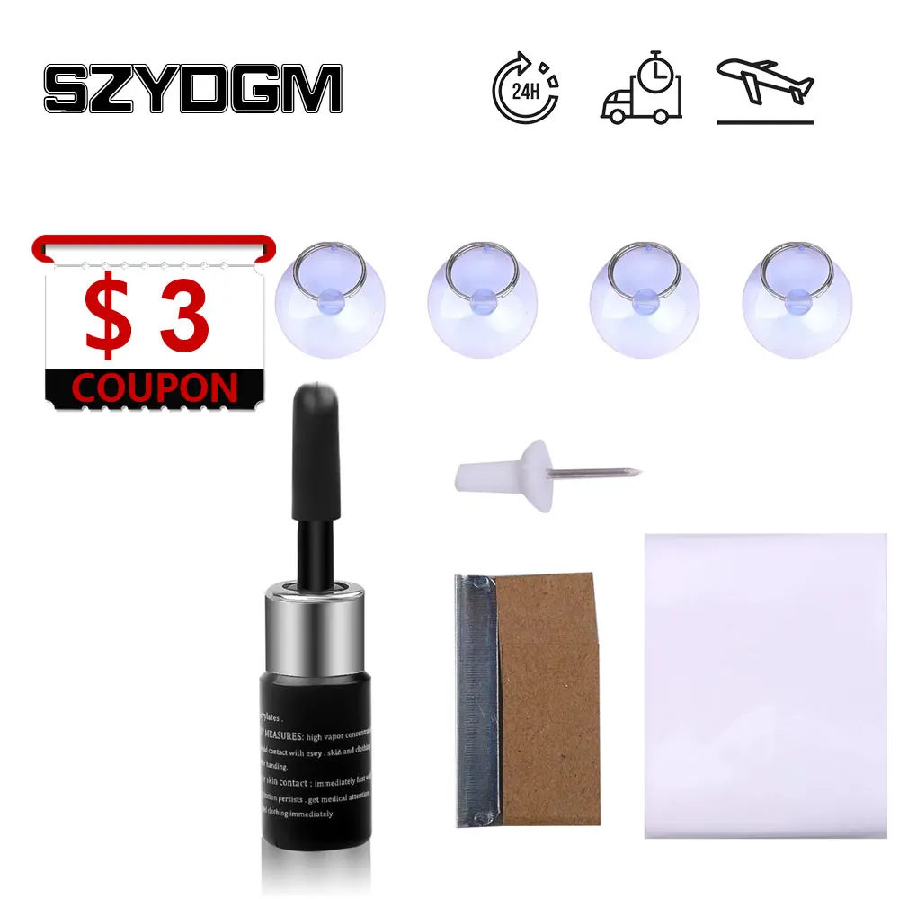 

For Long Big Chip Crack Car Windshield Repair Tool Window Glass Windscreen Restoration Kit Renew Full Set Resin Cup Blade Film
