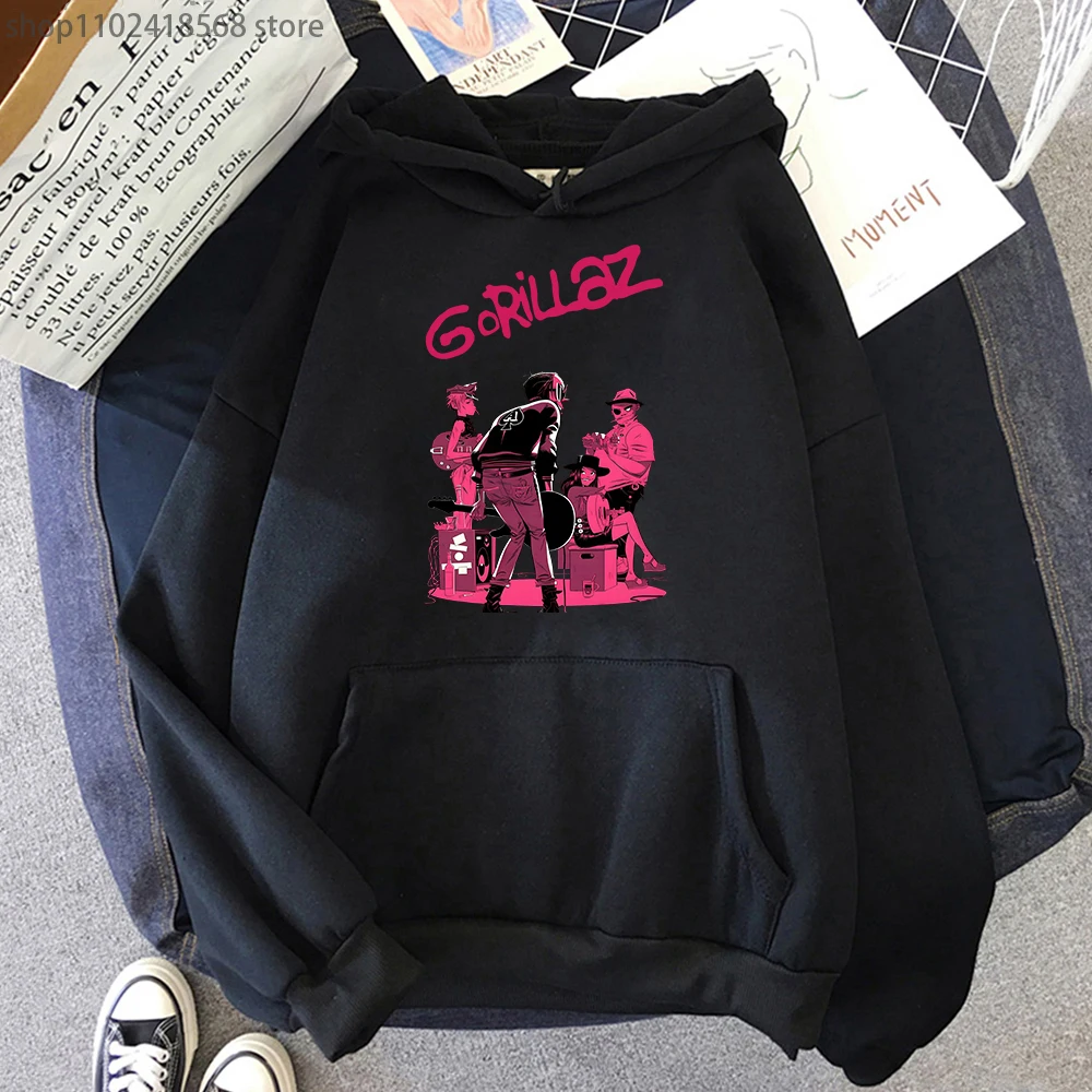 

Gorillaz Hoodies UK Rock Band Gorillazs Sweatshirt Hip-Hop Alternative Rap Music Streetwear The Now-Now New Album Y2k Sudaderas