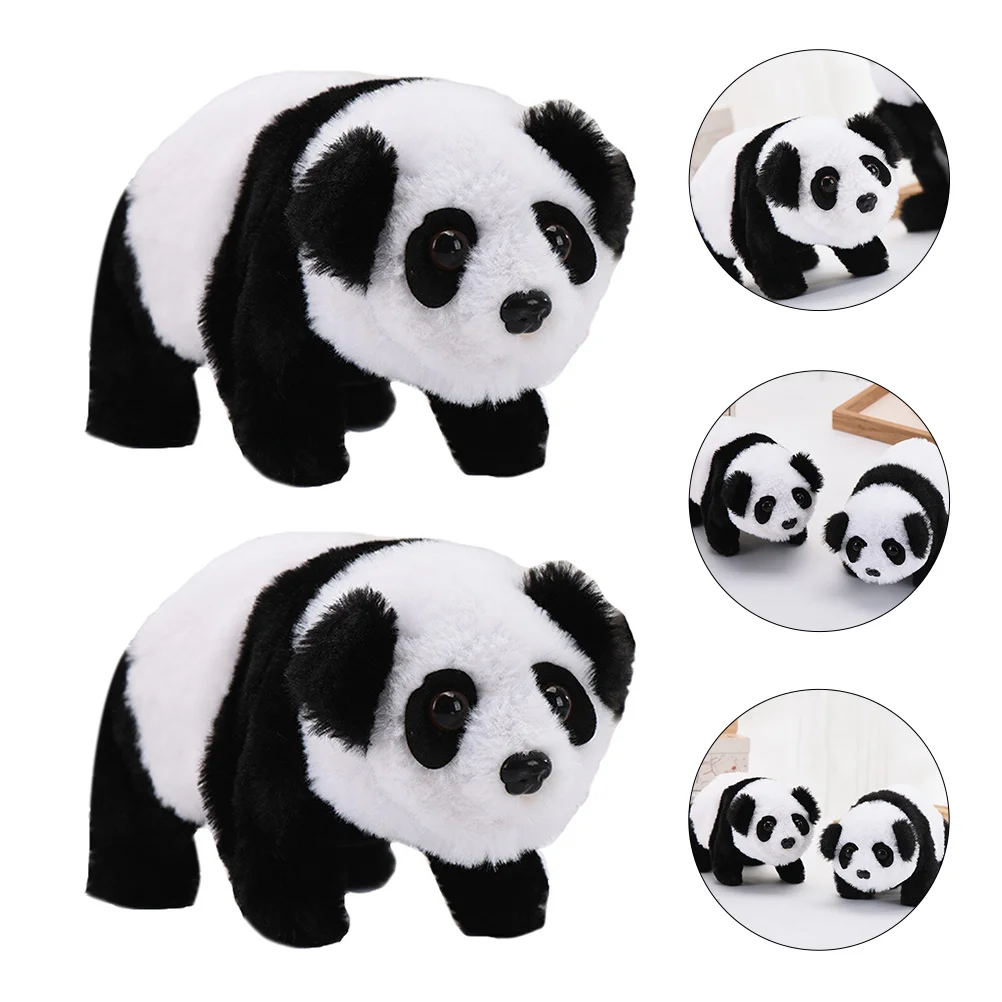 2 шт. панда игрушка для ползания электрические животные ходячие игрушки плюшевые