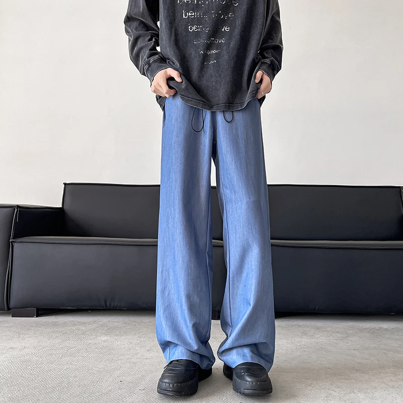 Брюки мужские с эластичным поясом модные штаны в Корейском стиле свободные