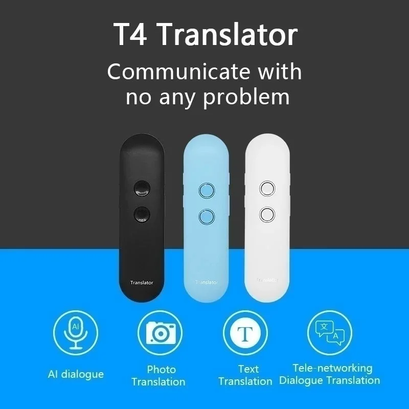 

Portable Smart Voice Language Translator T4 Instant Two Way Voice Translator 42 Languages Translation For Business Travel Best