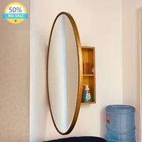 bathroom wall makeup mirror jewelry storage living room hairdressing gold dressing table mirror home design lustro wall decor