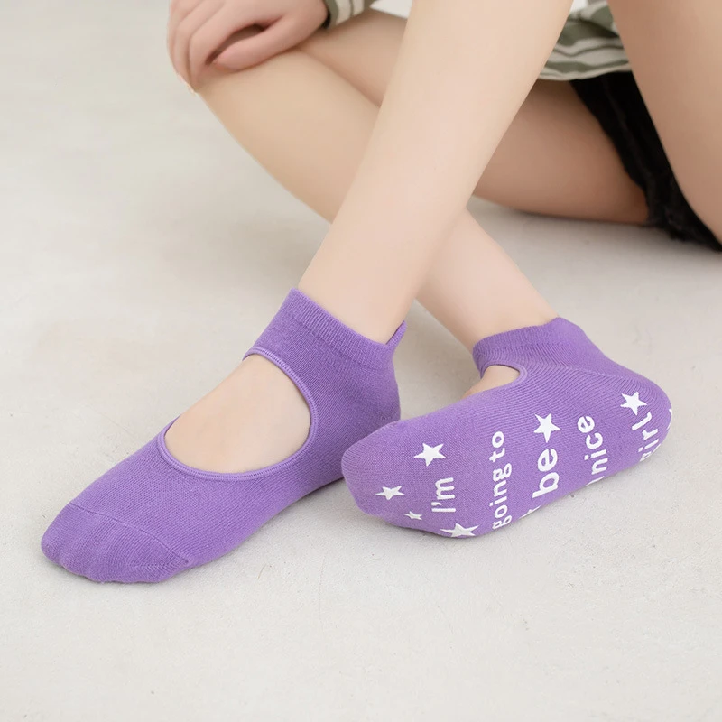 

Free Size Women Yoga Star Socks Silicone Non Slip Pilates Sock Breathable Fitness Ballet Dance Cotton Sports Elasticity Socks