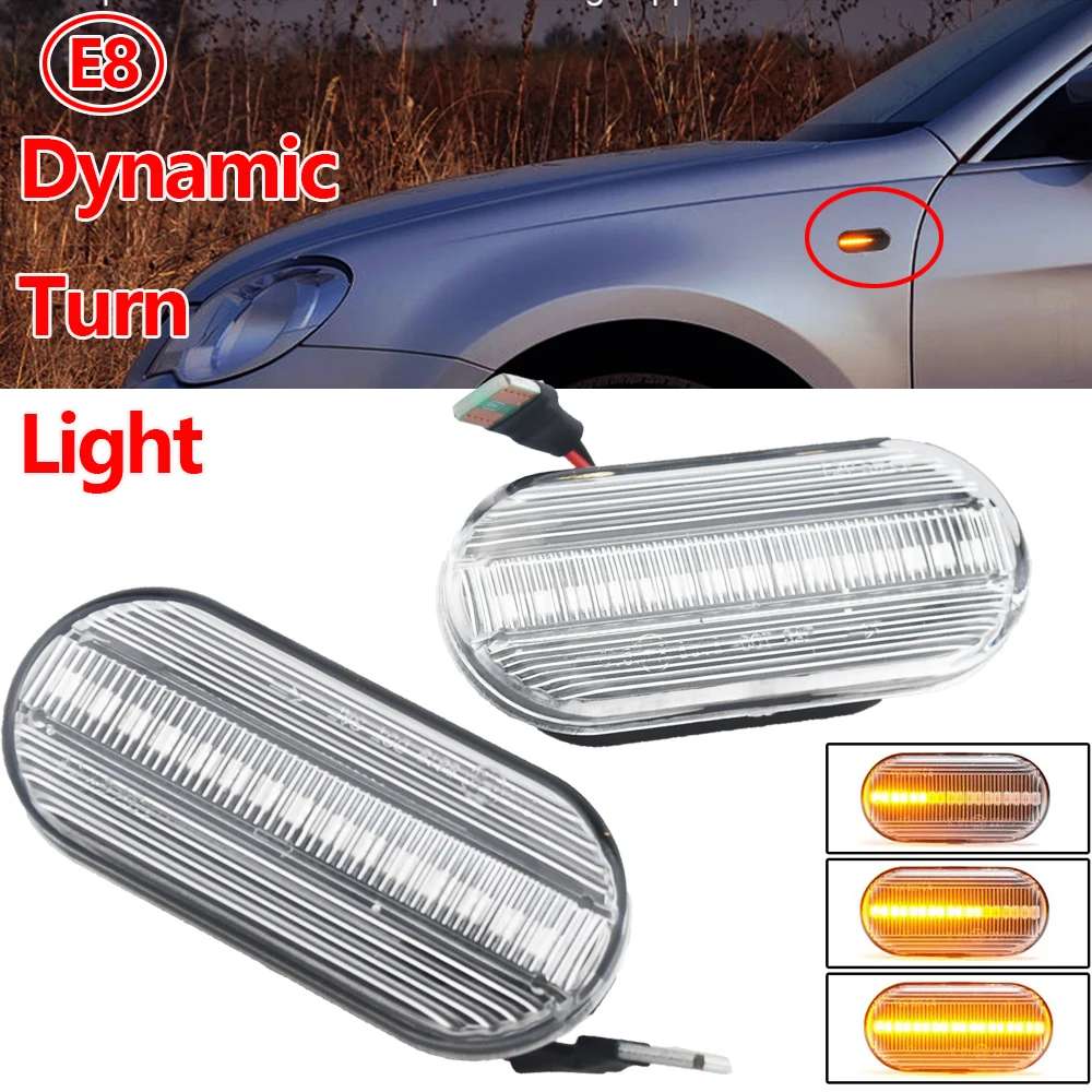 LED Side Marker Mirror Indicator Lamp Flowing Water Turn Signal Light Amber For SEAT Leon Ford Focus MK2 VW Golf Passat Polo