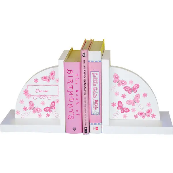 

Personalized Butterflies pink Childrens Bookends
