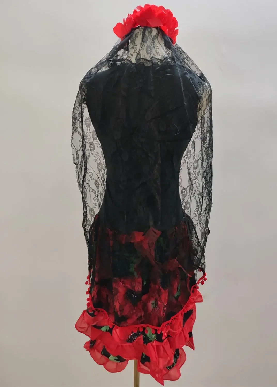 Взрослый женский мексиканский день мертвых череп страшный костюм на Хэллоуин