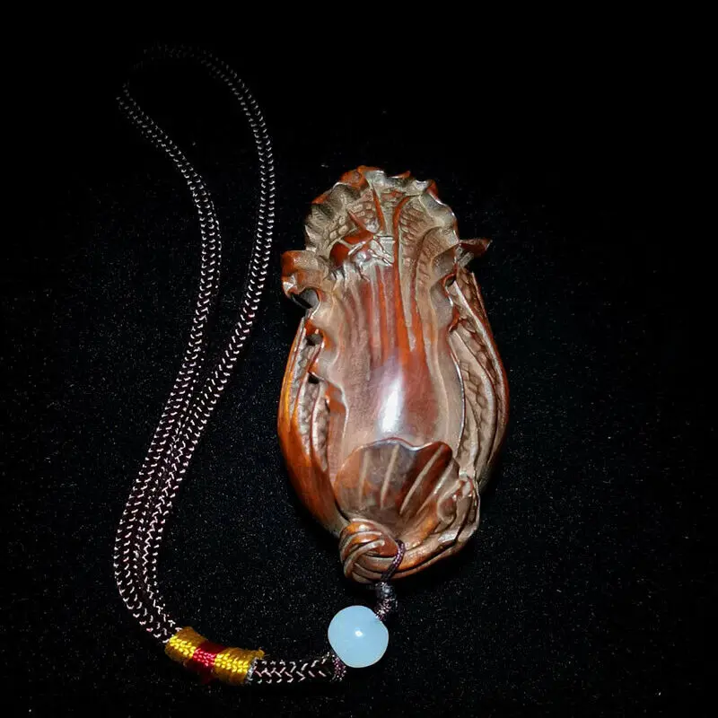 

Y9200 - 2 "резная вручную японская фигурка Netsuke из ящика резьба: капуста