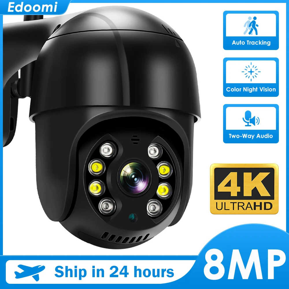 

4K WiFi IP Camera Outdoor Wireless Video Surveillance 5MP Dome Cam Support Onvif 1080P Home Security Protection ICsee Black