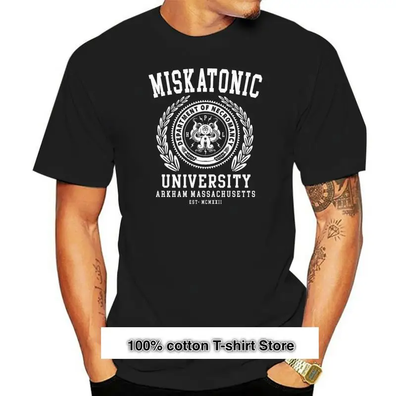 

Camiseta de CTHULU y LOVECRAFT para hombre, Camisa estampada de la Universidad miskatónica, Cthulhu
