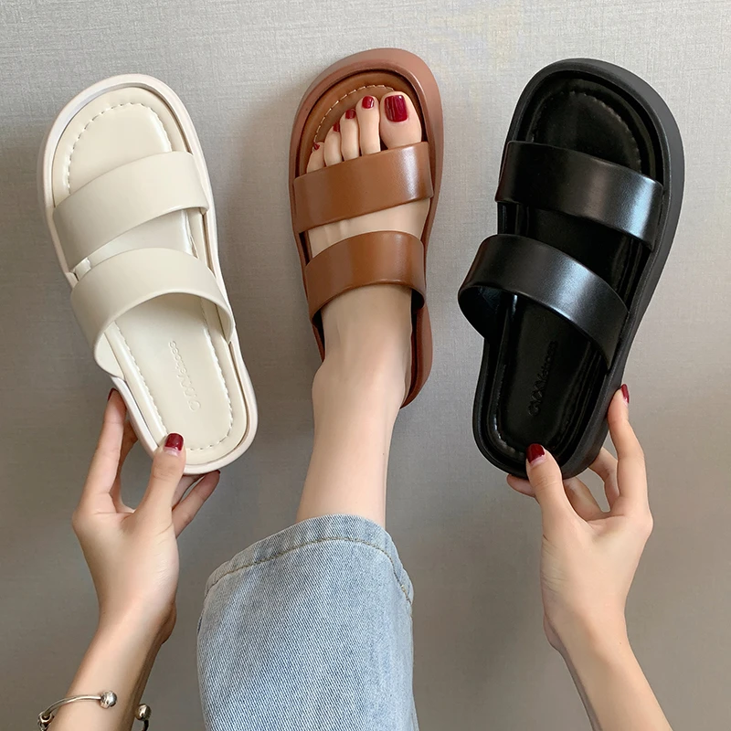

2023 New Summer Women Slippers Fashion Platform Sandals Slingback Beach Shoes Casual Flip Flops Home Slides Sandalia Feminina