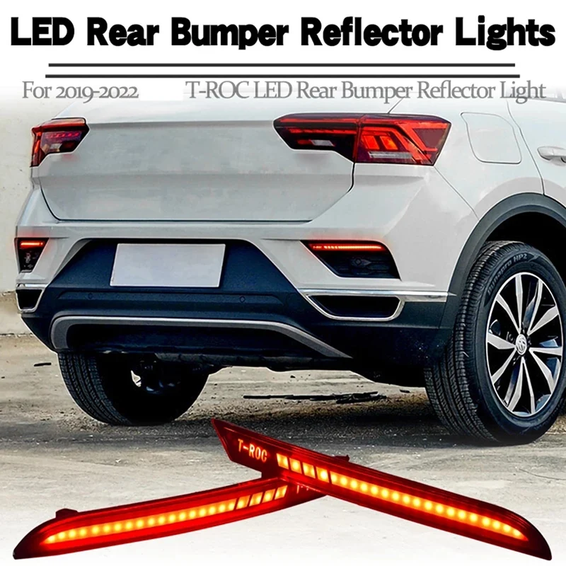 

Car LED Rear Bumper Dynamic Turn Signal Light Brake Light For-Volkswagen T-Roc T Roc 2018-2022