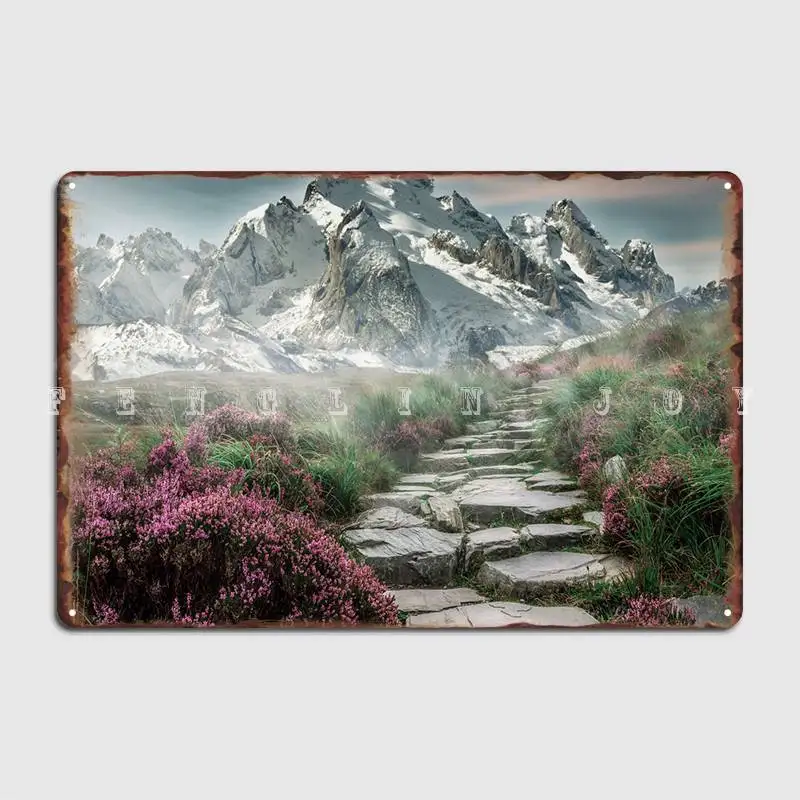 

Настенный металлический постер с изображением горного пейзажа