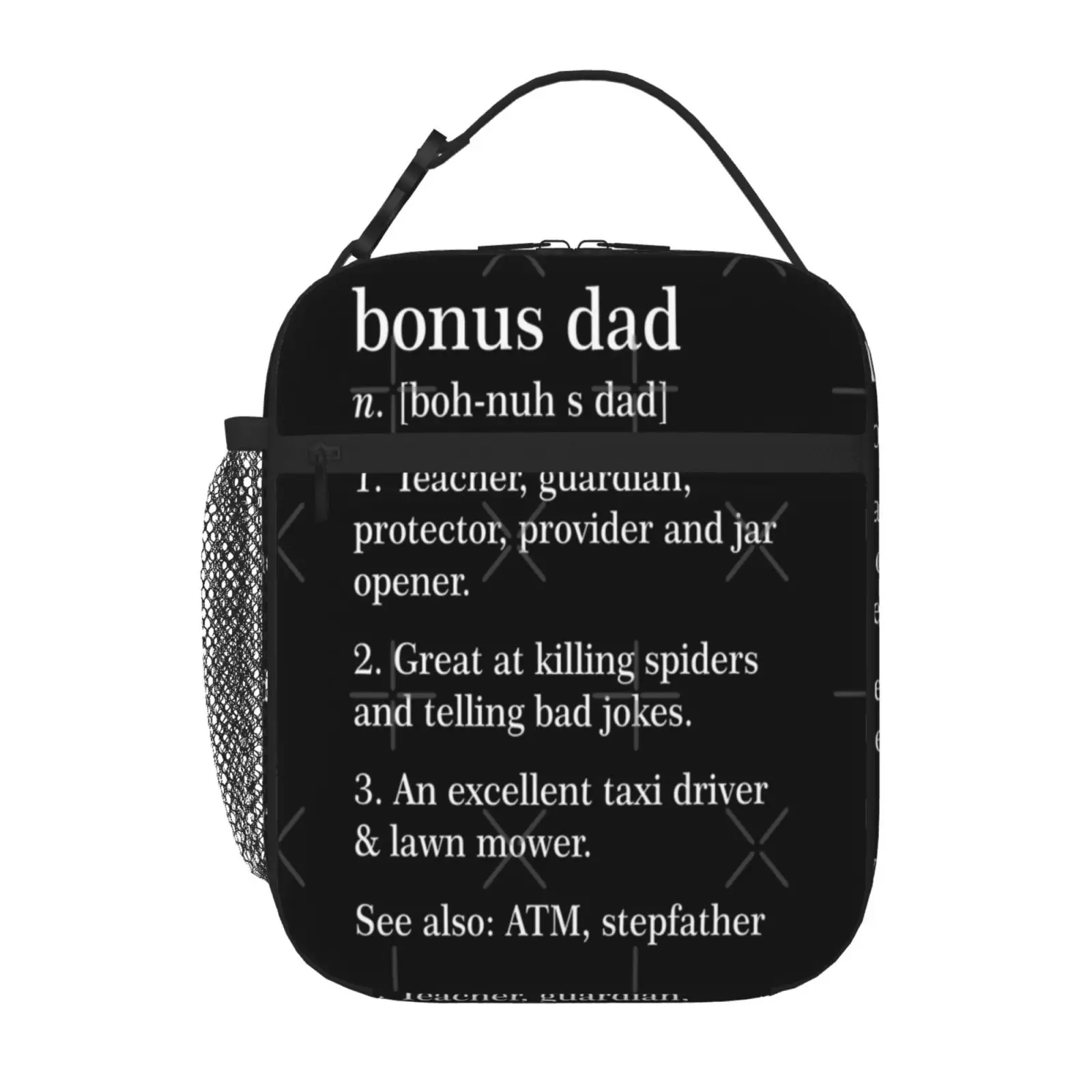 

Bonus Dad Definition Funny Meaning Step Father Gift Lunchbox Lunchbox Kawaii Lunch Bag