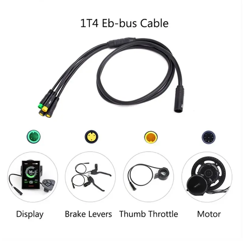 Фото Кабель Superior-EB-BUS 1T4 (105 см) - жгут проводов, предназначенный для моторов Bafang BBS01/02B, G320 и G340 UART для электровелосипедов с центральным приводом. №2