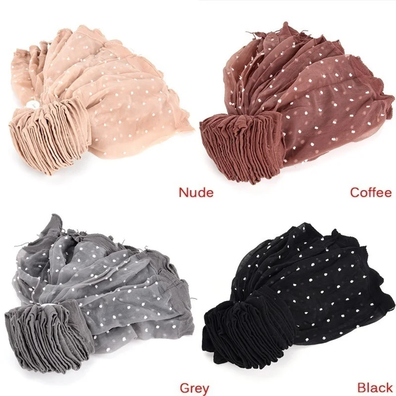 10 Pair/Lot Skin Color Dot Transparent Thin Women Crystal Silk Socks Nylon Fashion Ladies Summer Short Ankle Silk Socks