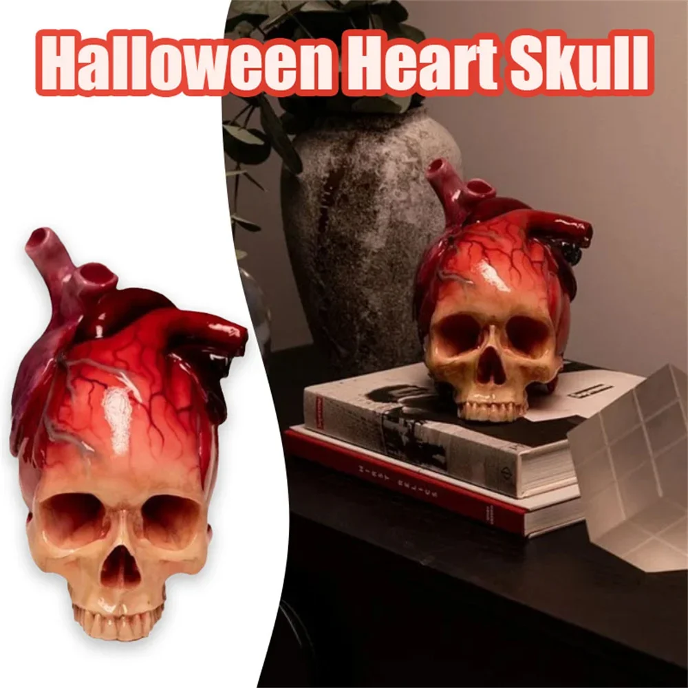 Telltale Хэллоуин Сердце Череп Статуя Реалистичное Человеческое Декоративная