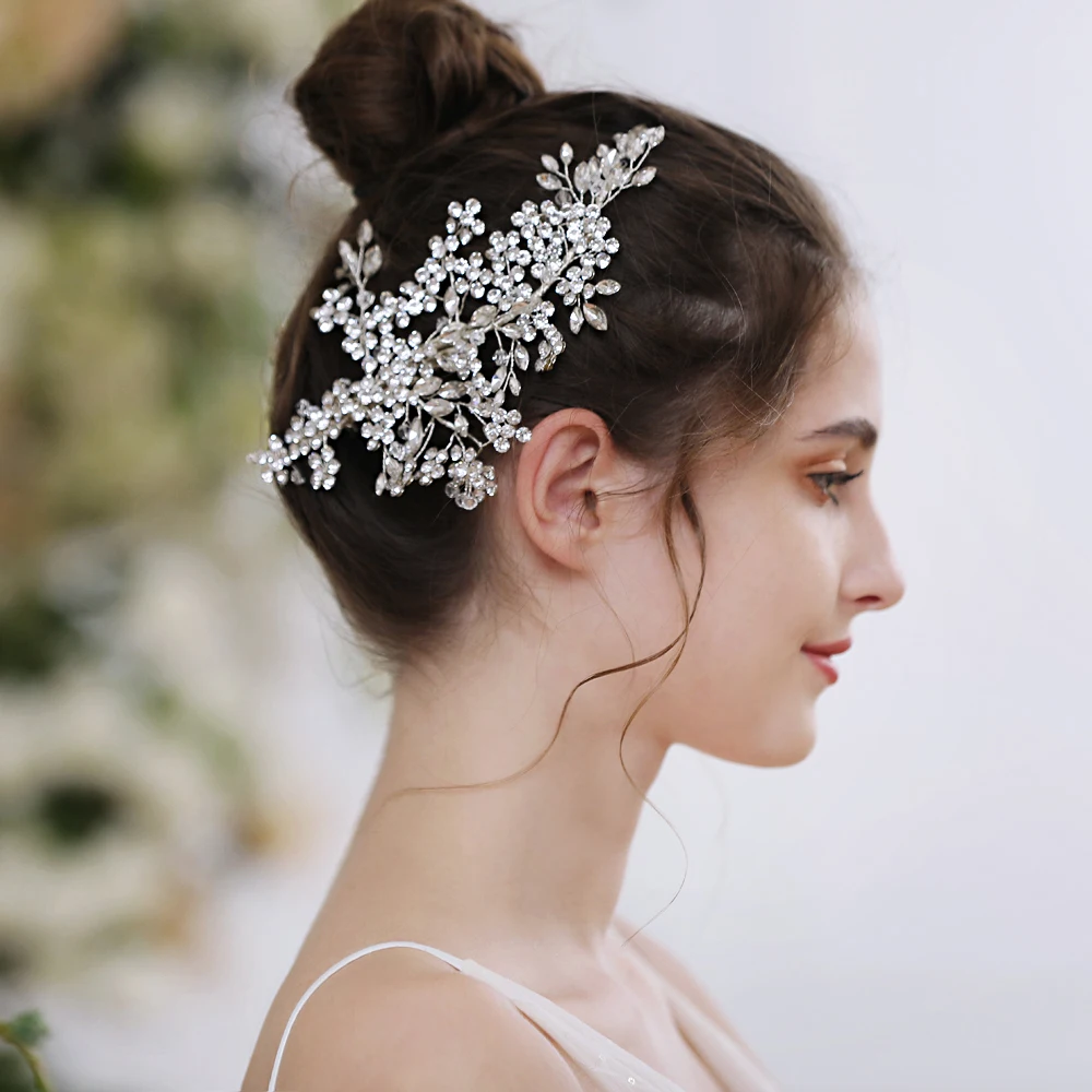 

Wedding Hair Accessories Sets Glittering Rhinestone Hair Clips Women’s Head Jewelries Pair Of Hair Clip Bridal Headpiece