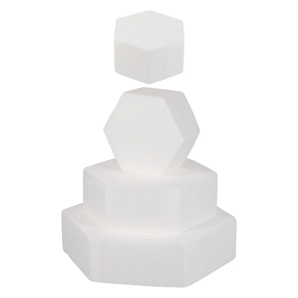 

4 Pcs Decked Accessories Round Foam Cake Wedding Model Practice Molds Fake