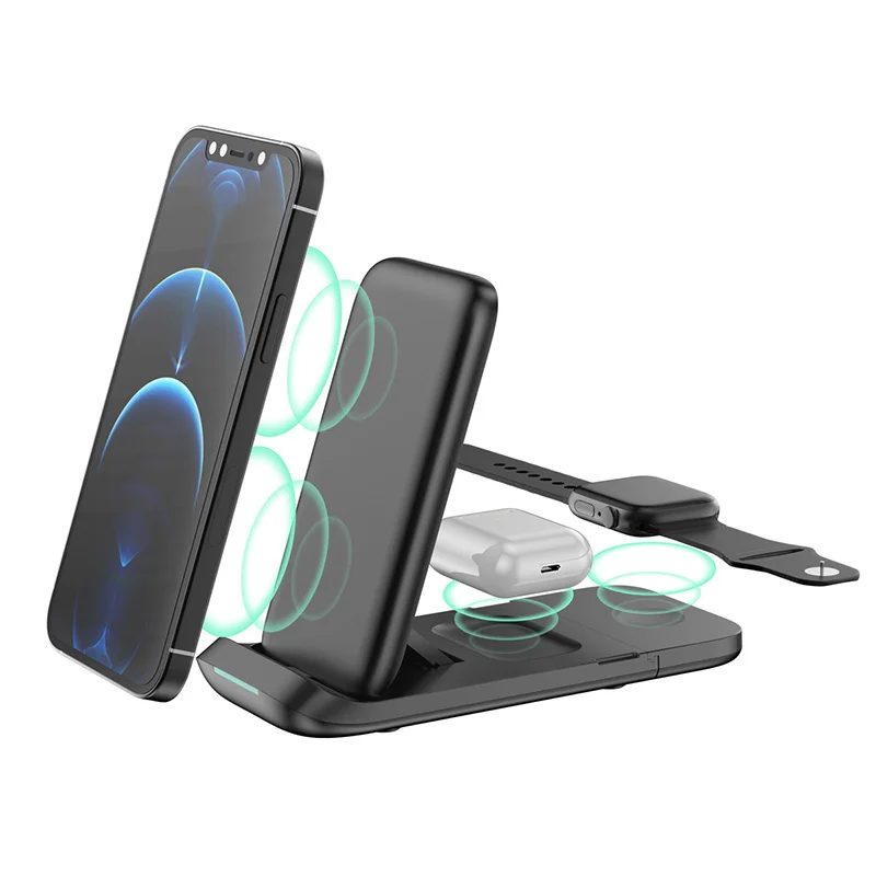 

Charging Protection Vertical Folding Charger Bracket Fast Charging 15w Wireless Charger Base Qi Standard Wide Compatibility