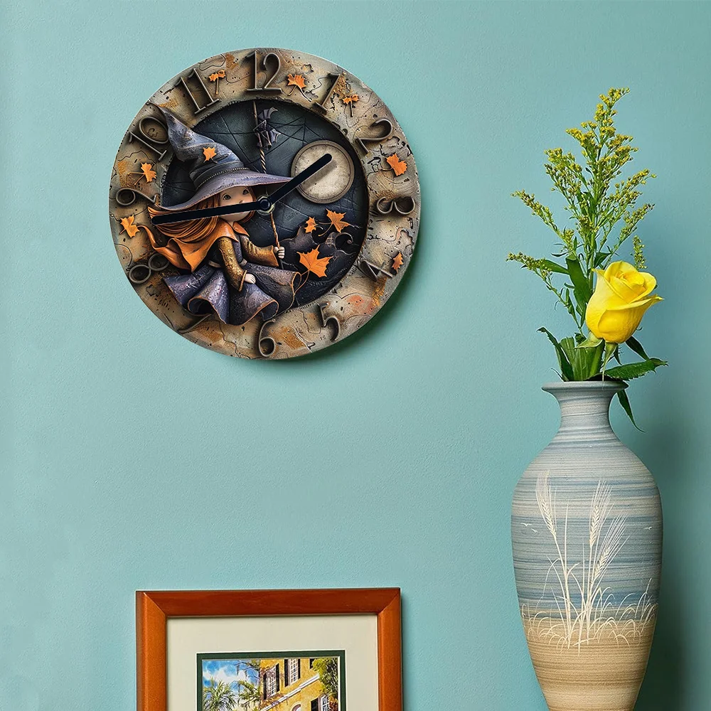 Бесшумные алюминиевые настенные часы с тематикой ведьмы — сделай сам весенний