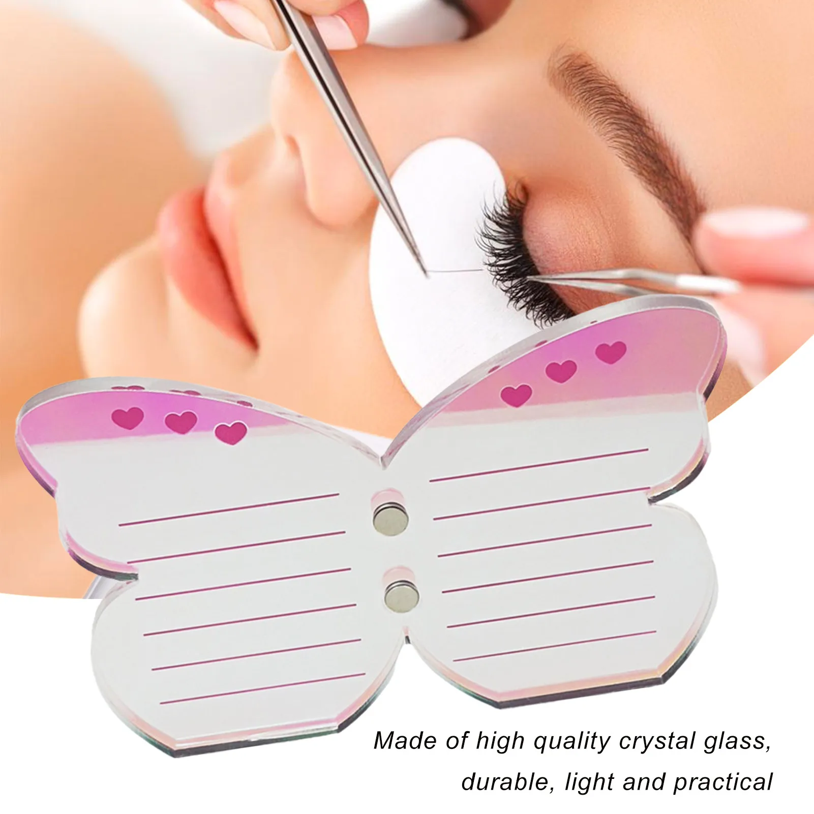 

Acrylic False Eyelashes Palette Stand Pad Pallet Lashes Holder With Tick Mark Fake Lashes Extension Essential Tool 5.9x3.9 Inch