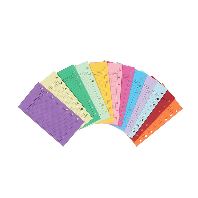 

New!! 12 Pcs Budget Envelopes Cardstock Cash Envelope System For Money Saving, Assorted Colors, Vertical Layout & Holepunched