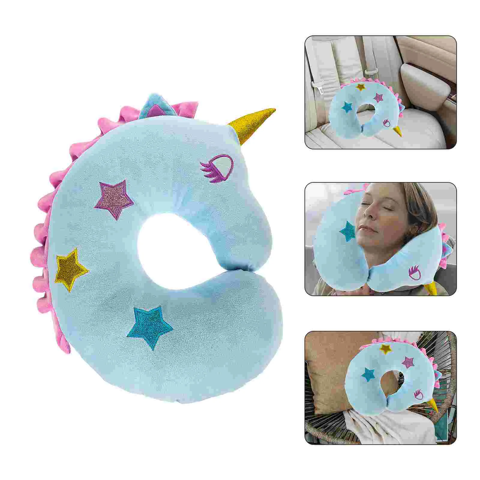 

Pillow Neck Support Cushion Travel Headrest Airplane Shaped U Pillow Unicorn Head Sleeping Sleep Portable Flight Rest Pillows