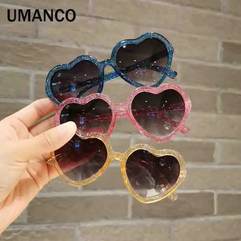 

Trendy Heart Shaped Sunglasses For Children Boys Girls UV400 Eye Protection Sunglassese Outdoor Cute Cartoon Eyewear for Kids