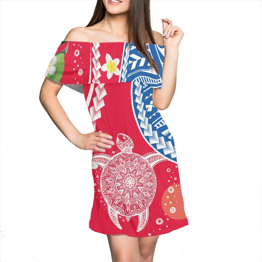 Полинезийское традиционное платье с цветочным принтом гибискуса Новое