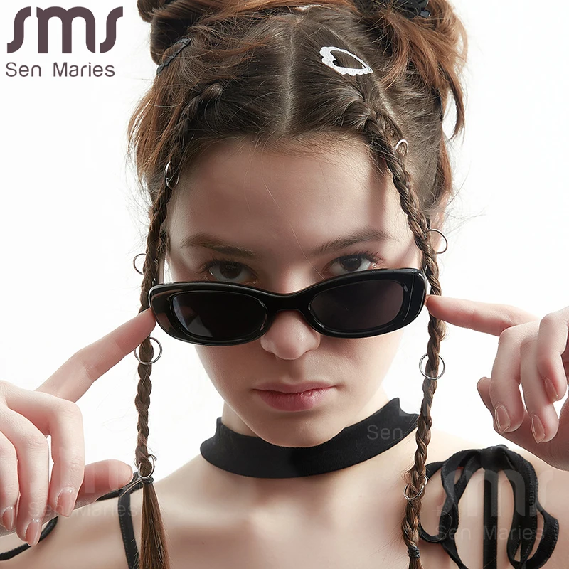 Ретро прямоугольные солнцезащитные очки Женские винтажные Овальные