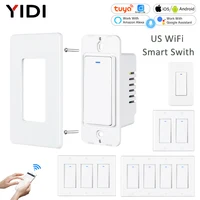 Tuya Smart Life WiFi Timer Light Switch Wall Button Pusher On Off 220V Wireless US AU Standard 2 3 4 Gang Two Way Remote Control