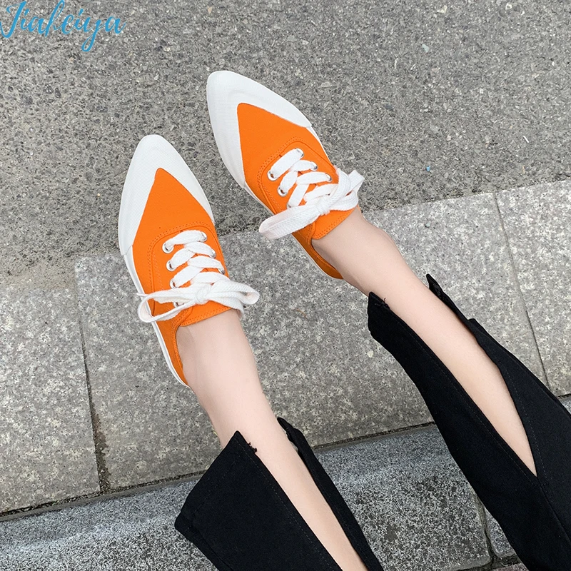 

Women's Vulcanize Shoes New Personalized Fashion Pointed Toe Women's Canvas Shoes Shoes for Women Sneakers Zapatos De Mujer