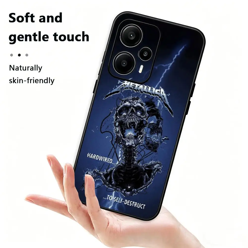Фото Чехол для телефона Cool Band M-METALLICAS для Xiaomi Redmi 14C 13C 12C Note 15 14 13 12 11 Pro Plus S, мягкий черный чехол для телефона №2