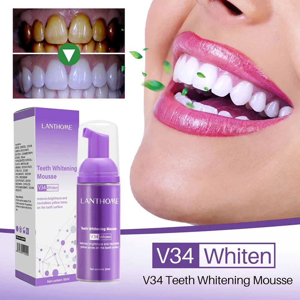 

HEALLOR V34 мусс для отбеливания зубов, удаляет пятна, освежает дыхание, отбеливает зубы, гигиена полости рта, мусс, зубная паста, пена для чистки зубов