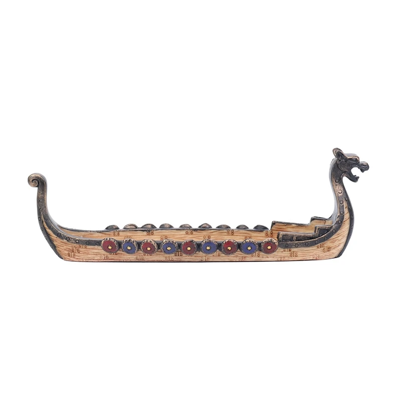 

4X Dragon Boat Incense Stick Holder Burner Hand Carved Carving Censer Ornaments Retro Incense Burners Traditional Design