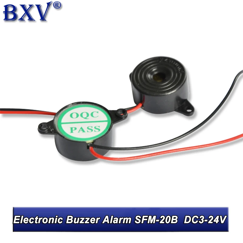 SFM-20 Электронный зуммер, тревога, долговечный Φ Piezo 3-24V, непрерывный звуковой зуммер для Arduino Car Van 5 шт./лот, новинка