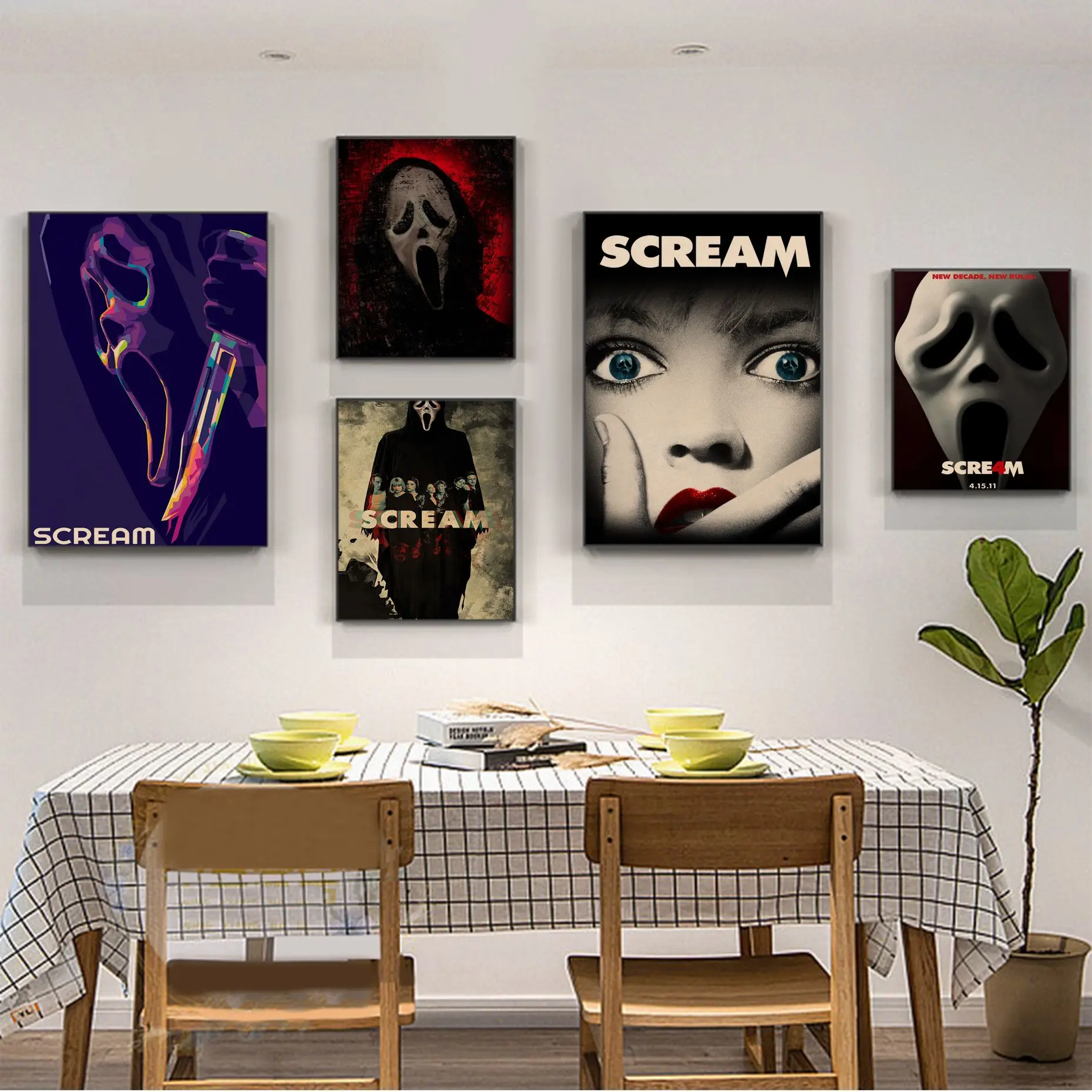 

Scream Art Poster Retro Kraft Paper Sticker DIY Room Bar Cafe Wall Decor